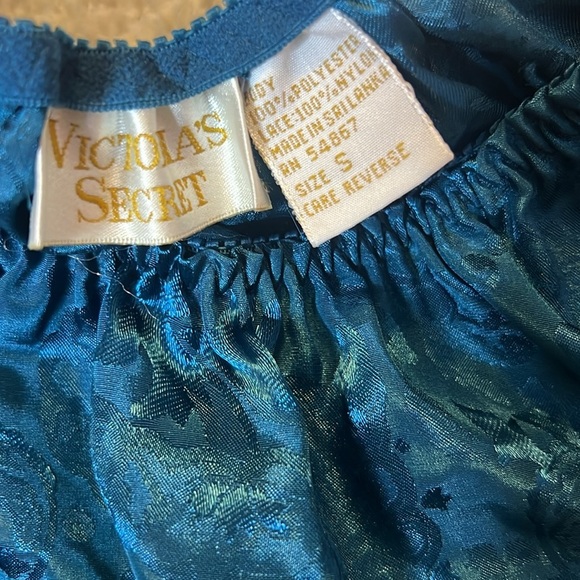 Vintage Victoria's Secret 90s Gold Label Lingerie Sleep Set Emerald Size Small - Picture 2 of 10